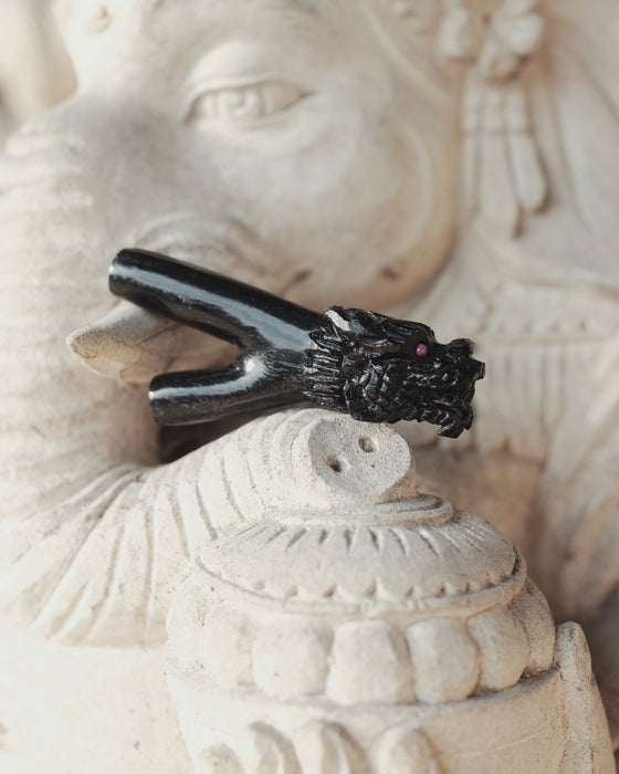 Dragon Kuripe • Shamanic tools • Sacred ceremony hape snuff self applicator • Rape herb pipe handmade • Kuripe rapeh applicator