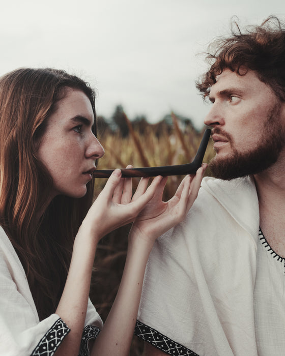 This handcrafted rose wood Tepi from Bali is a portable tool for Hape, designed for shamanic practices and spiritual meditation. A unique gift that offers protection and healing,  a ceremonial staple for those seeking spiritual gift