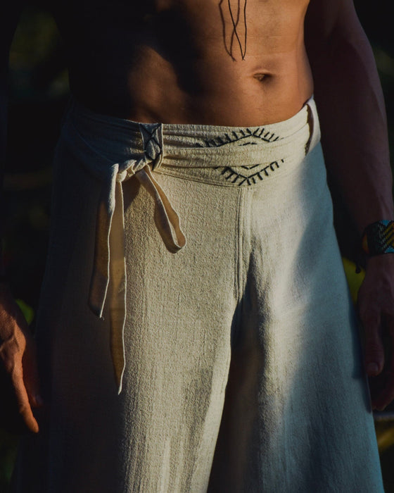 Boho Cotton Wide-Leg Pants