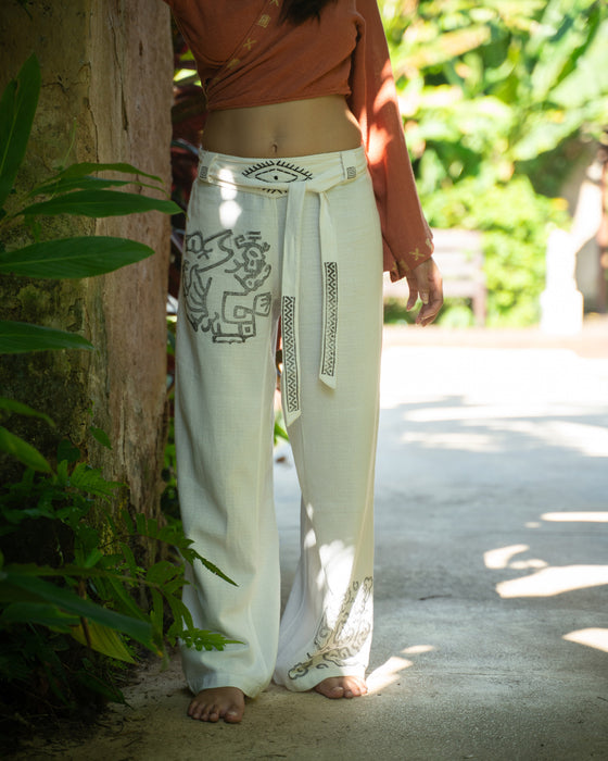 Handcrafted with attention to detail, Pants “The Spirit of Freedom”, Off White COTTON embody sustainable and eco-friendly fashion.