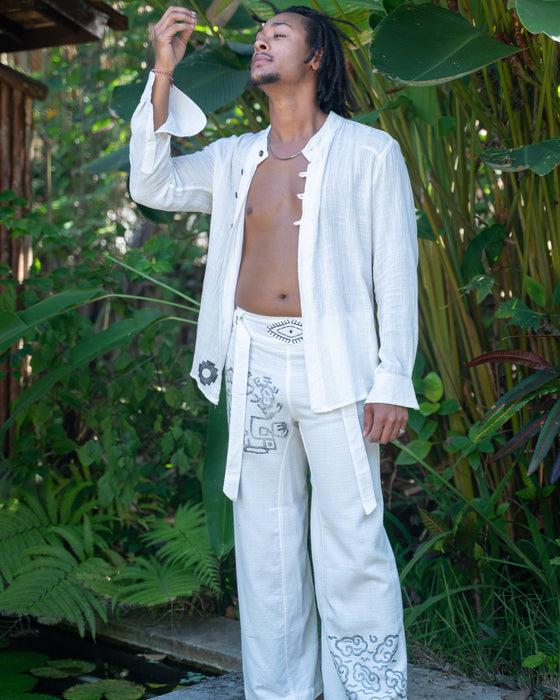 Handcrafted with attention to detail, Pants “The Spirit of Freedom”, Off White COTTON embody sustainable and eco-friendly fashion.