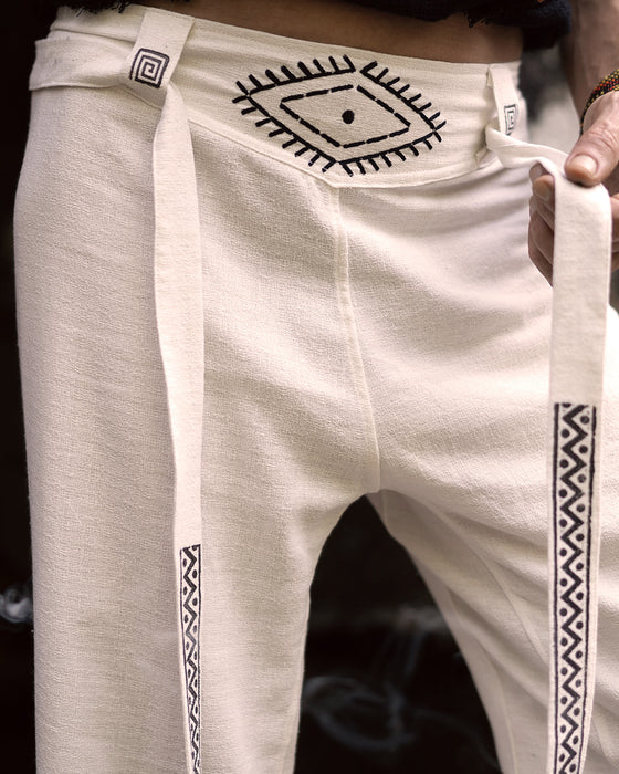 Boho Cotton Wide-Leg Pants