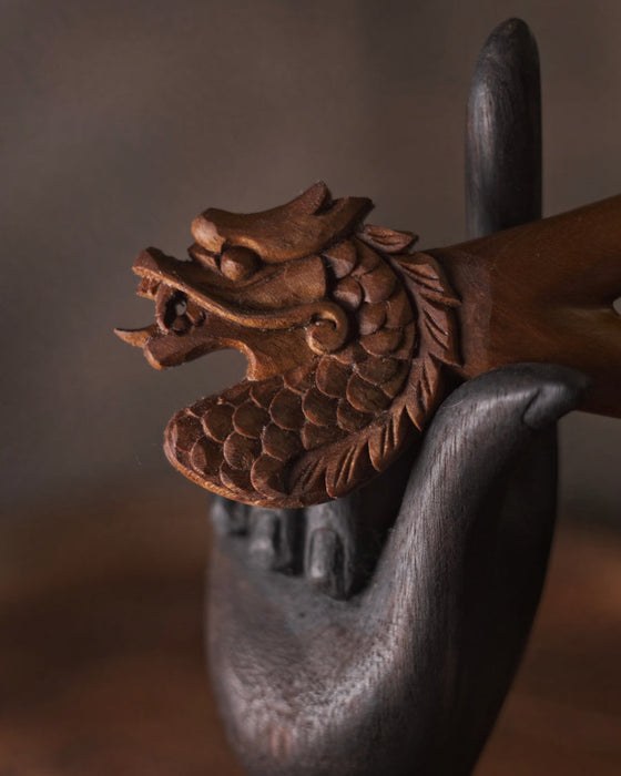 Dragon Kuripe Pipe for Hape Snuff - Wooden  Pipe for Herbal Medicine - Shamanic Tools TEAK  Wood Kuripe Applicator