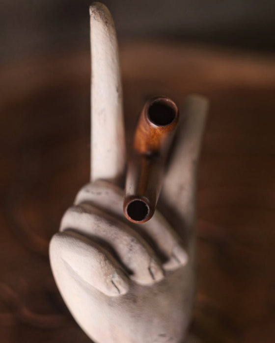 Dragon Kuripe Pipe for Hape Snuff - Wooden  Pipe for Herbal Medicine - Shamanic Tools TEAK  Wood Kuripe Applicator