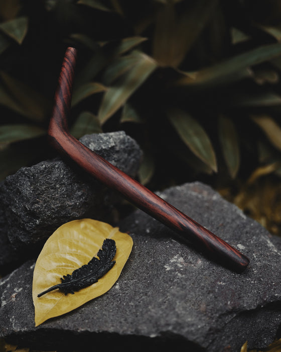 This handcrafted rose wood Tepi from Bali is a portable tool for Hape, designed for shamanic practices and spiritual meditation. A unique gift that offers protection and healing,  a ceremonial staple for those seeking spiritual gift