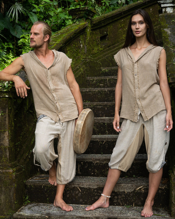 COTTON HOODIE from the UNISEX BOHO CLOTHING SET provides warmth and comfort during workouts.
