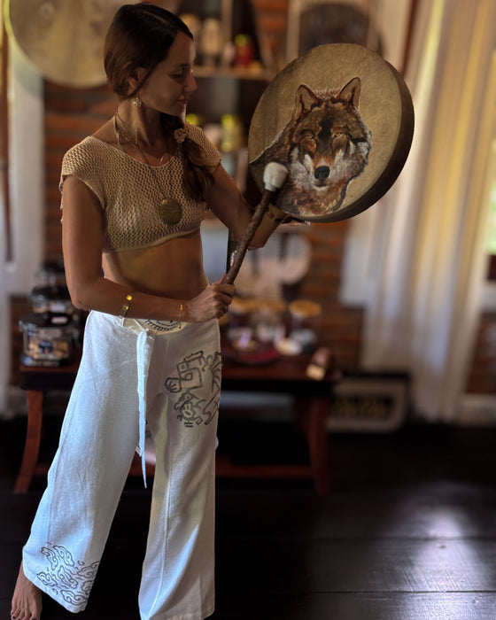 Handcrafted with attention to detail, Pants “The Spirit of Freedom”, Off White COTTON embody sustainable and eco-friendly fashion.