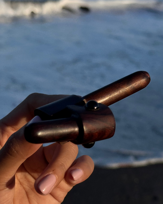 Transformer Kuripe Tepi Combo | Rosewood Sacred Rapéh Applicator | Handmade Kuripe with Black Onyx | Shamanic Tools for Ceremony