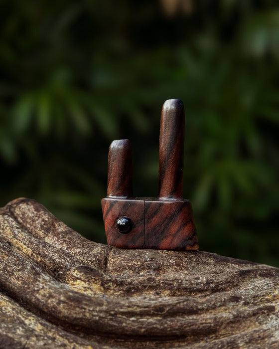 Transformer Kuripe Tepi Combo | Rosewood Sacred Rapéh Applicator | Handmade Kuripe with Black Onyx | Shamanic Tools for Ceremony