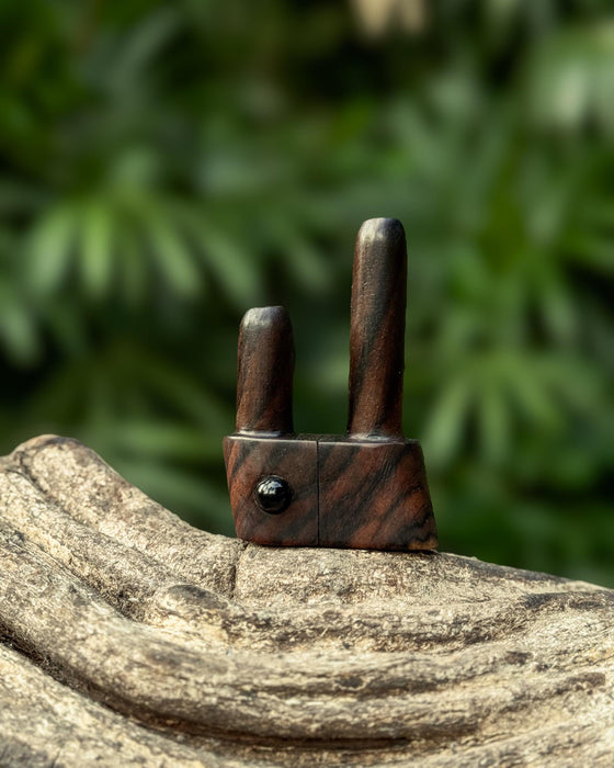 Transformer Kuripe Tepi Combo | Rosewood Sacred Rapéh Applicator | Handmade Kuripe with Black Onyx | Shamanic Tools for Ceremony