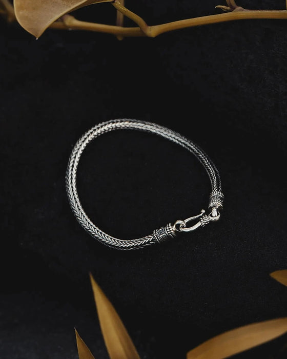 Ethnic Silver Bracelet | Unisex Tribal Bracelet | Handmade Boho Jewelry | Adjustable Sterling Silver Bracelet | Bohemian Cuff Bracelet