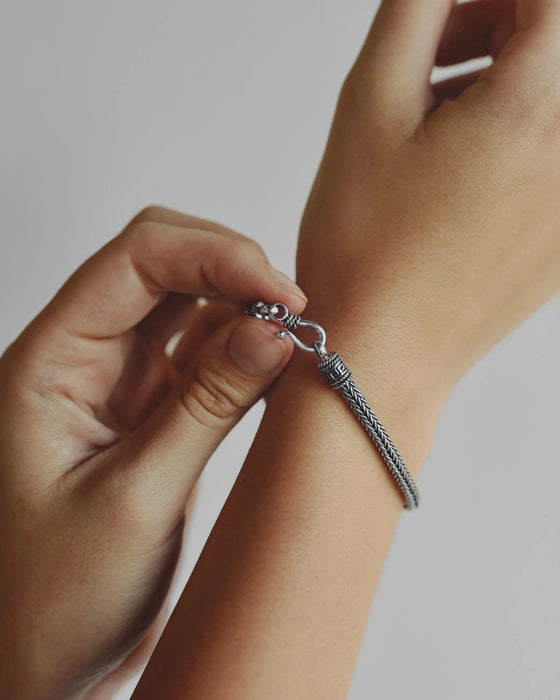 Unisex Boho Jewelry I Handmade 925 Sterling Silver Ethnic Bracelet | Bali Artisan Design for Men & Women