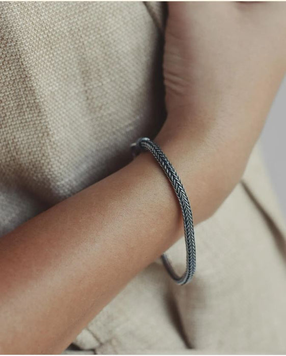 Unisex Boho Jewelry I Handmade 925 Sterling Silver Ethnic Bracelet | Bali Artisan Design for Men & Women