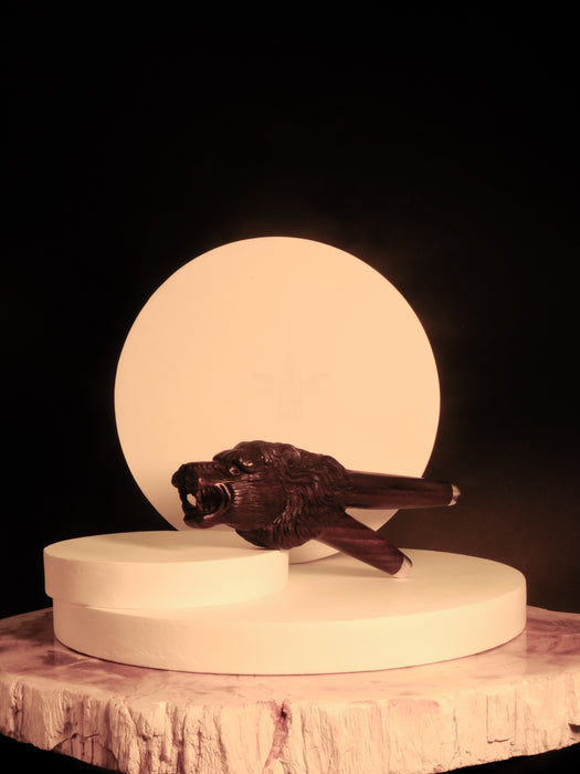 Lion Kuripe Pipe: Rosewood Hape Snuff Applicator - Shamanic Tool