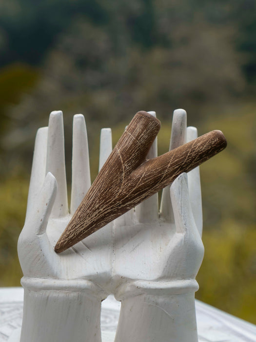 Teak wood Self-Applicator Pipe Set for Ritual Practice