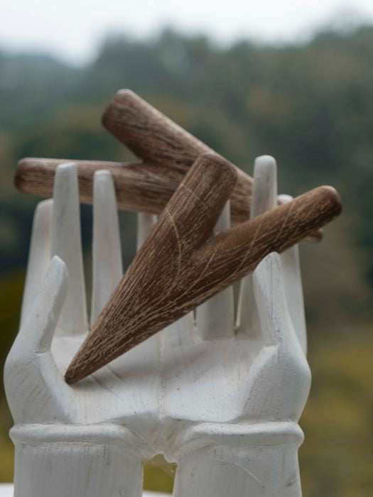 Teak wood Self-Applicator Pipe Set for Ritual Practice