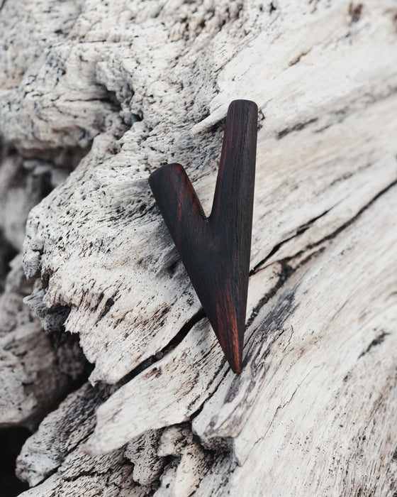 Rose Wood Tepi- Tepi Pipe for Hape Snuff - Tepi Kuripe - Wooden Smoking Pipe for Sacred Herbal Medicine - Shamanic Tools