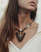 Festival Necklace | Boho Hippie Ethnic Jewelry | Adjustable Ceremony Accessory | Handmade Shamanic Jewelry Buffalo- Leather Shaman Amulet