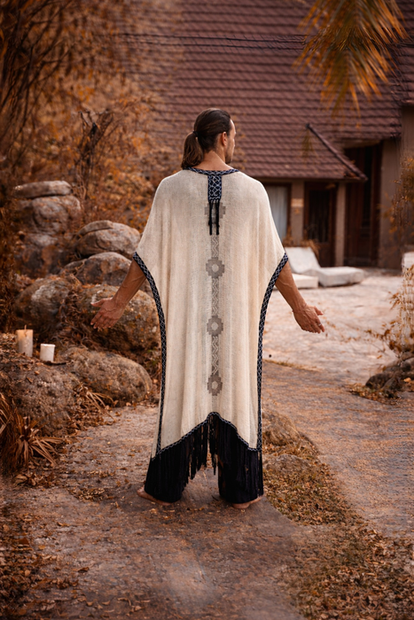 Long Cotton Boho Poncho