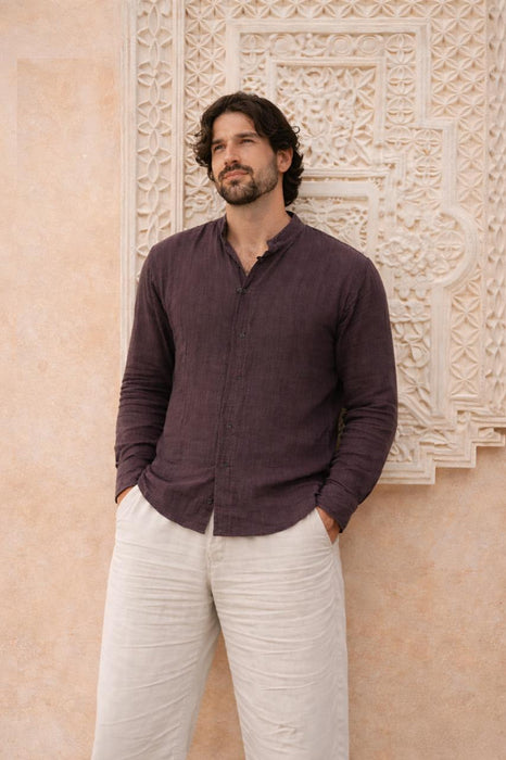 Boho Shaman Cotton Shirt – Tribal Festival Yoga Top. Brown