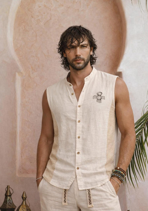 Cotton Shaman Top – Spiritual Boho Shirt, Ethnic Festival Wear