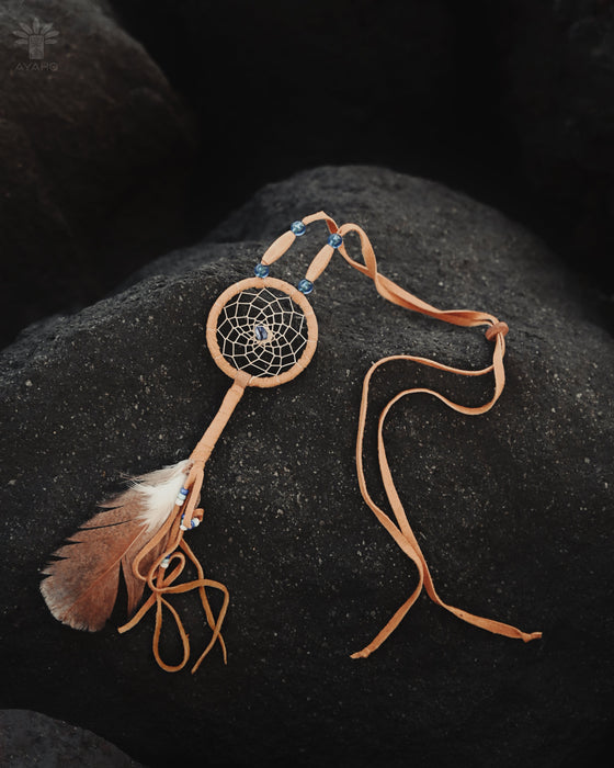 Bohemian Dream Catcher Amulet - Feather & Bead Design