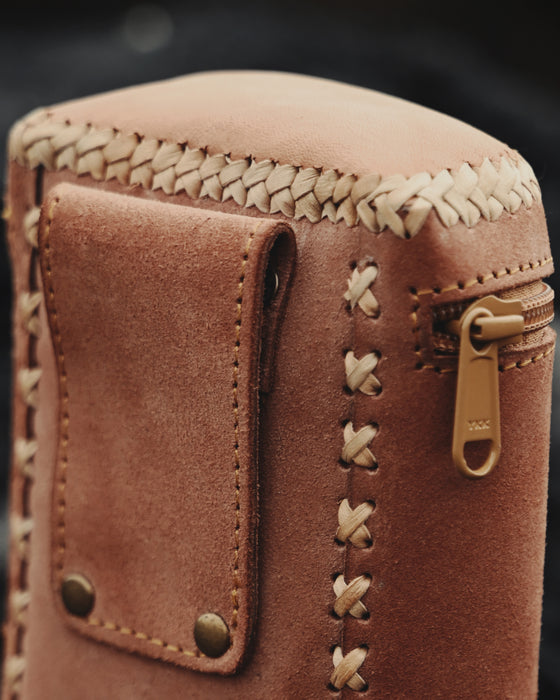 Unique handmade leather pouch designed for sacred rituals.