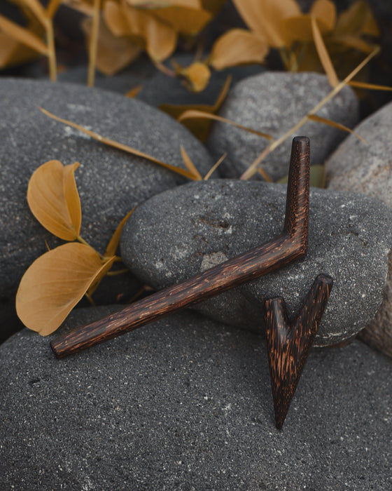 Rose Wood Tepi- Tepi Pipe for Hape Snuff - Tepi Kuripe - Wooden Smoking Pipe for Sacred Herbal Medicine - Shamanic Tools