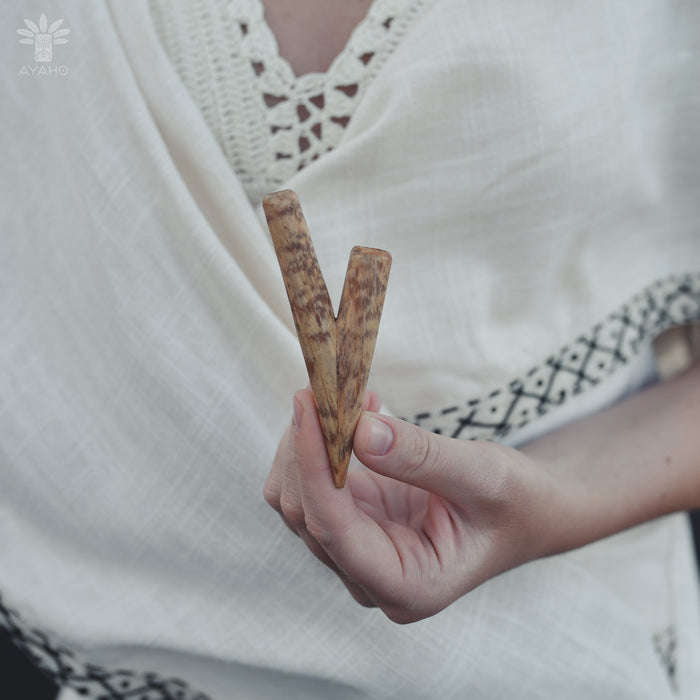 Fatwood Kuripe - Rustic Shamanic Kuripé Pipe