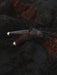 Wooden object with metallic accents on a textured dark surface