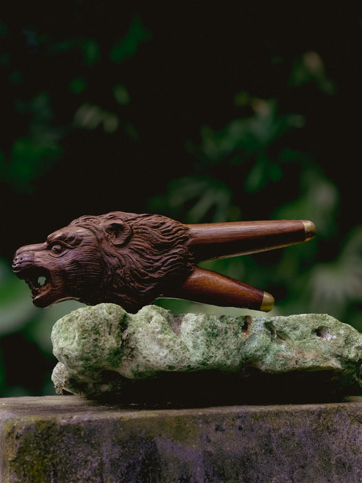 Lion Kuripe Pipe: Rosewood Hape Snuff Applicator - Shamanic Tool