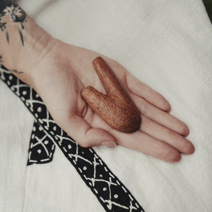 Coconut Wood Kuripé - Handcrafted Ritual Tool