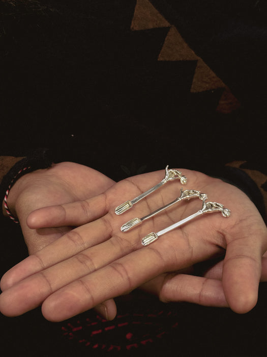 Silver Plated Rapé Spoon | Handcrafted Ceremonial Tool for Ritual Use