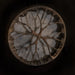 Artistic handcrafted shaman drum featuring a striking wolf motif, combining beauty and functionality for musicians.