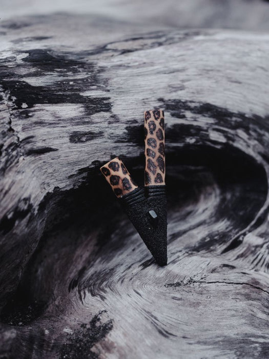 Bamboo Wood Kuripe with Stone + Spotted, a stunning piece that complements your spiritual altar and decor.