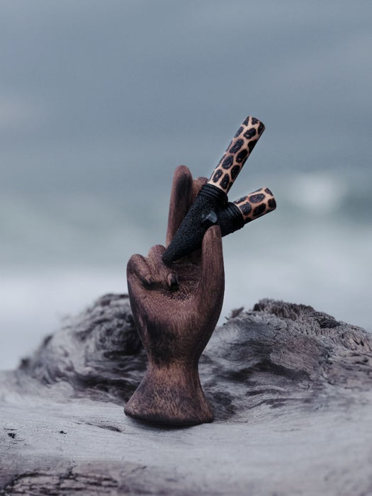 Bamboo Wood Kuripe with Stone + Spotted, a tool that helps you connect with nature and your inner self during practices