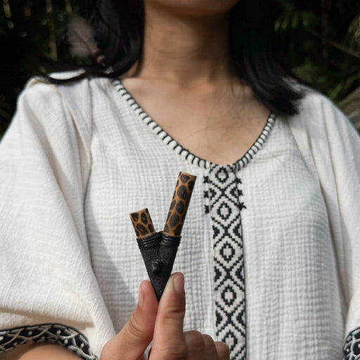 Bamboo Wood Kuripe with Stone + Spotted, a thoughtful gift for those interested in holistic healing and spiritual practices.