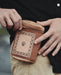 Unique handmade leather pouch designed for sacred rituals.
