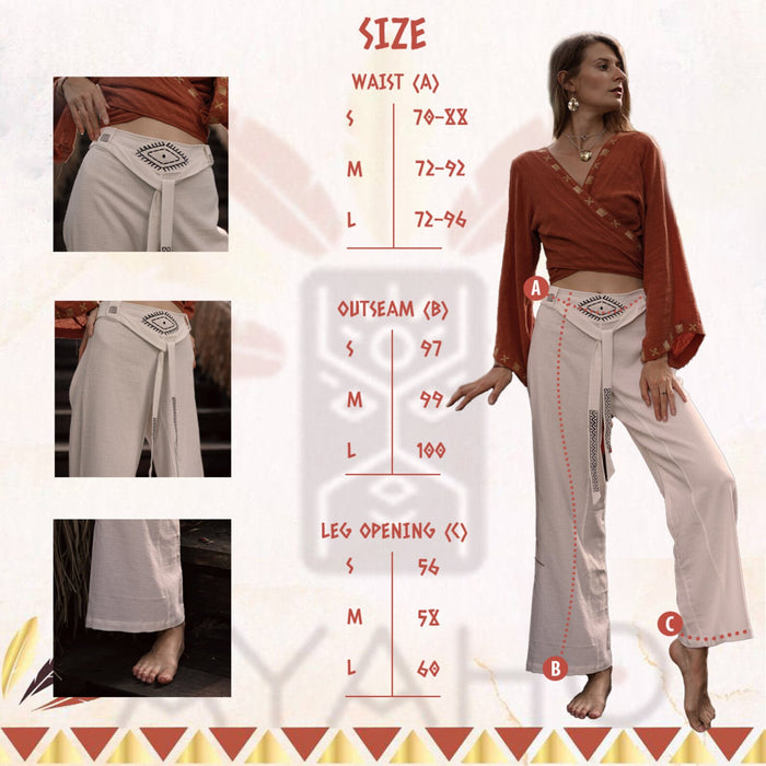 Boho Cotton Wide-Leg Pants