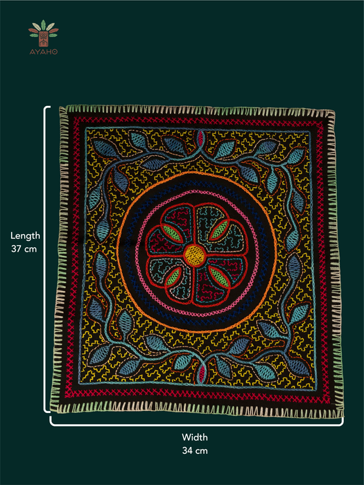Hand-Embroidered Shipibo Altar Mat 37 cm