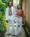 White Cotton Shaman Shirt – Unisex Spiritual Boho Top – Handmade Festival Clothing – Tribal Yoga Wear