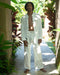 White Cotton Shaman Shirt – Unisex Spiritual Boho Top – Handmade Festival Clothing – Tribal Yoga Wear