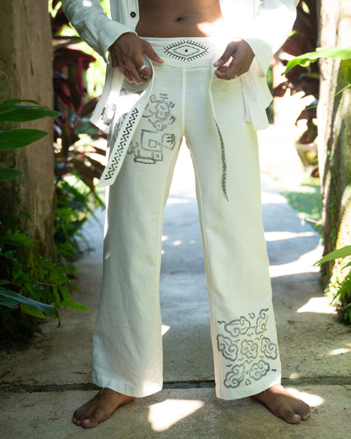 Handcrafted with attention to detail, Pants “The Spirit of Freedom”, Off White COTTON embody sustainable and eco-friendly fashion.