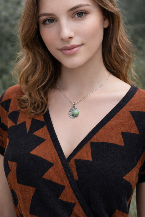 Ye Ming Zhu Glowing Stone Pendant | Hand-Chased Silver Amulet | Protection Talisman Necklace