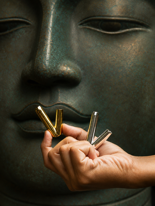 Gold and Silver Plated Ceremonial Pipe