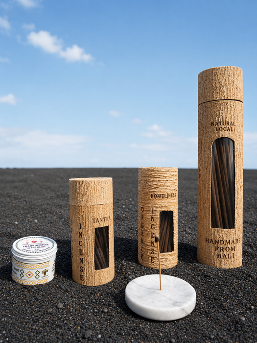 Bali Incense Gift Set with Stone Holder | 4 Shamanic Scents | Spiritual Ceremony Kit | Boho Home & Meditation