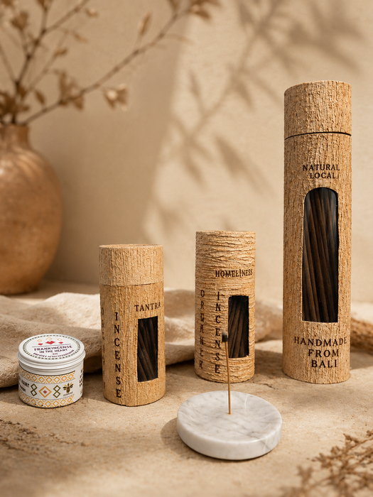 Bali Incense Gift Set with Stone Holder | 4 Shamanic Scents | Spiritual Ceremony Kit | Boho Home & Meditation