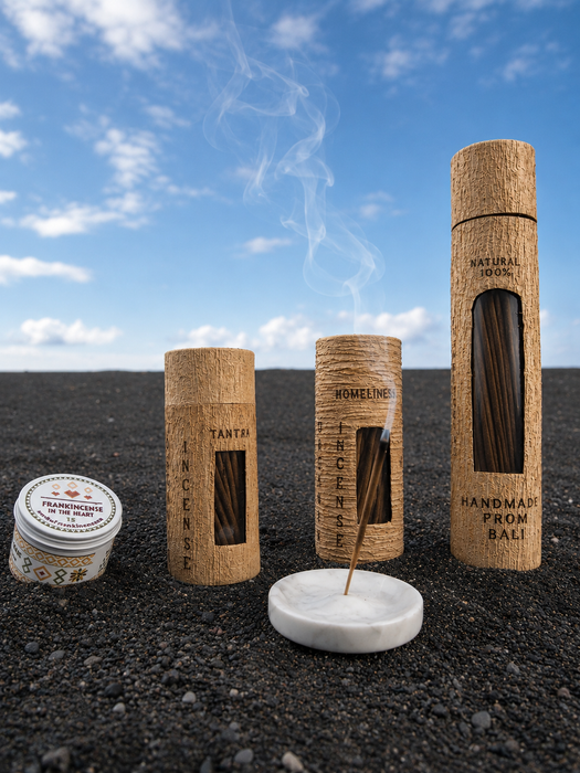 Bali Incense Gift Set with Stone Holder | 4 Shamanic Scents | Spiritual Ceremony Kit | Boho Home & Meditation