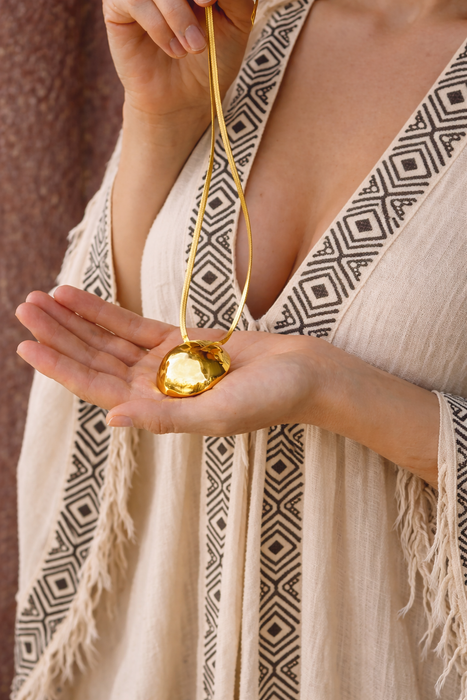 Bronze Shamanic Mirror with Gold Platted