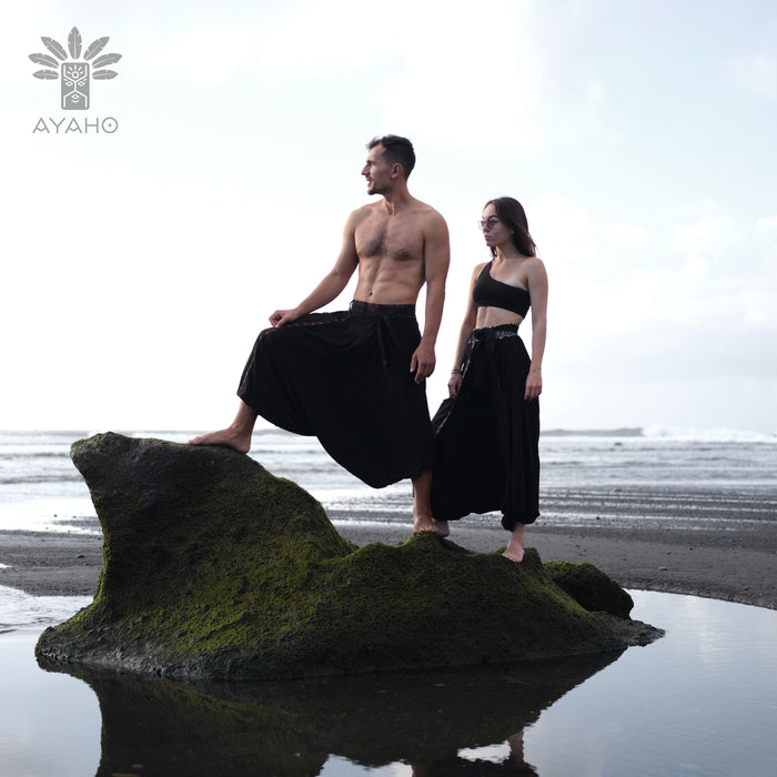 Easy to care for, Comfy Boho Pants Alladine, Brown Pattern RAYON are machine washable for your convenience.
